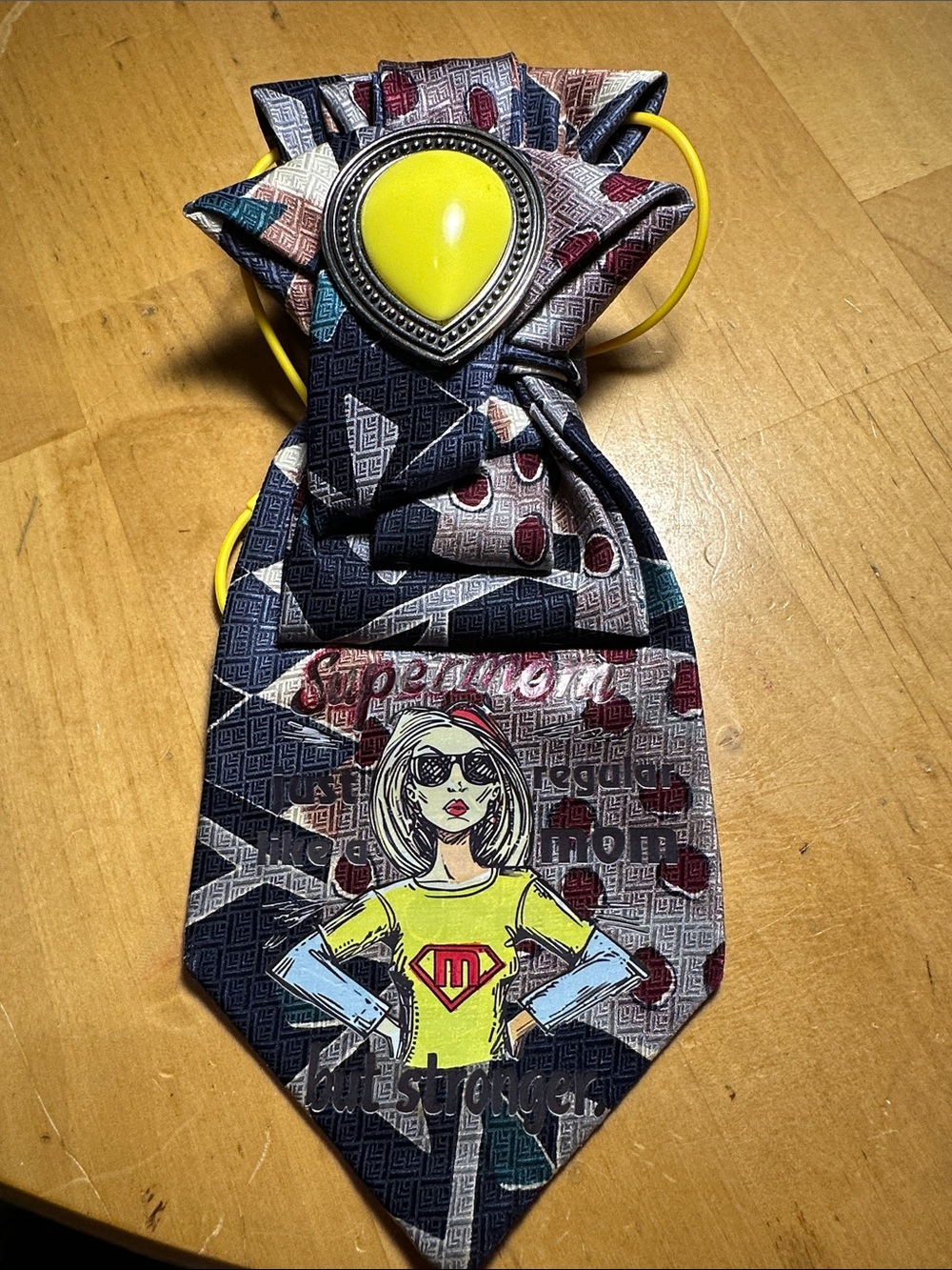 LT Bennett Vintage Necklace Tie "Super Mom"